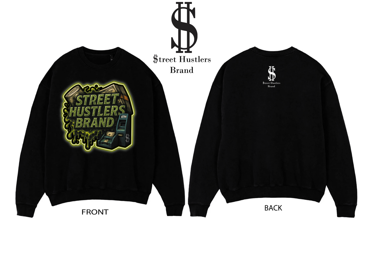 Shb crew neck w green money logo